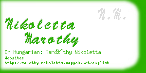 nikoletta marothy business card